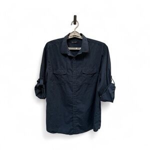 Axist Dark Blue Casual Button Down Shirt